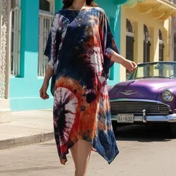 Maaesa Tie and Dye Dyed Kaftan Dress image 4