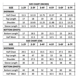 LITTLE COLLARS Jacquard Woven Full Sleeves Abstract Embroidered Achkan With Dhoti & Brooch Set - Green image 2