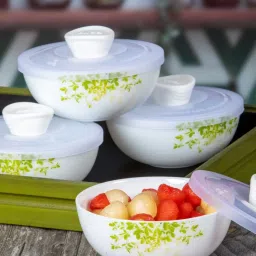 Cello Royale Printed White Opalware Serving Bowl - Set of 4 (500ml) image 1