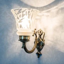 Fos Lighting Gold Small Embossed Single U Arm Wall Light (Bulb not included) - Set of 1-picture-33