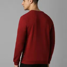 Louis Philippe Maroon Cotton Regular Fit Printed Sweatshirt image 2