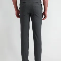 Arrow New York Grey Slim Fit Self Pattern Trousers image 2