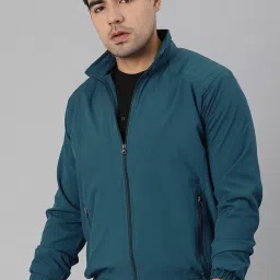 VOXATI Blue Full Sleeves Mandarin Collar Jacket image 2