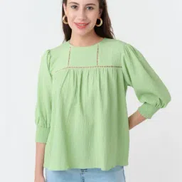 Zink London Mint Green Self Design Top-picture-16