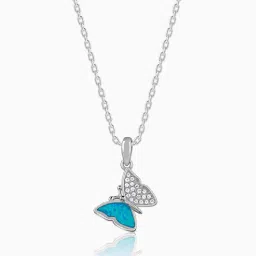 GIVA 925 Silver Classy Butterfly Pendant with Link Chain image 2