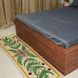 Swadeh Multicolor Wool Woven Green Whirl Bedside Rug-image-30