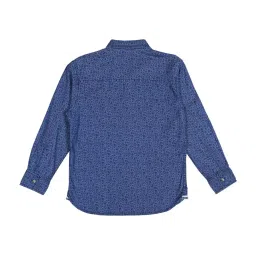 Gini & Jony Boys Blue Cotton Printed Shirt image 2