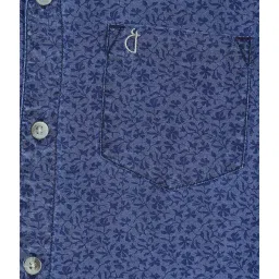 Gini & Jony Boys Blue Cotton Printed Shirt image 3