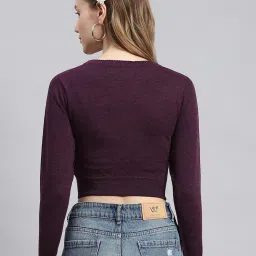 Monte Carlo Wine Wool Crop Cardigan image 2