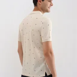 Allen Solly Beige Cotton Regular Fit Printed Polo T-Shirt image 2