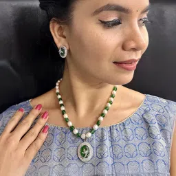 Sri Jagdamba Pearls Aurora Bliss Pearl Necklace Set image 2