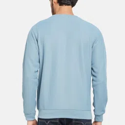 Octave Blue Regular Fit Striped Sweatshirt image 2