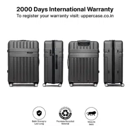 Uppercase Black Hard Cabin Trolley Bag Set of 3 image 2