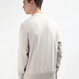 Tommy Hilfiger Beige Cotton Regular Fit Logo Printed Pullover image 2