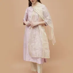 Melange By Lifestyle Beige Embroidered Dupatta-image-23