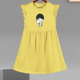 HELLCAT Girls Yellow & White Printed Dresses image 2