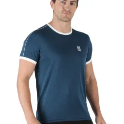 Rock.it Blue Self Pattern Regular Fit T-Shirt image 4