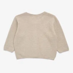 HOP Baby by Westside Beige Knit-Textured Cotton Sweater image 2