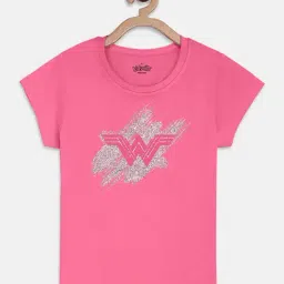 kidsville Wonder Women 84 Printed Tshirt For Kids Girls-picture-23