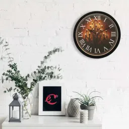 eCraftIndia Designer Round Analog Black Wall Clock-picture-33