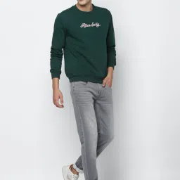 Allen Solly Green Cotton Regular Fit Printed SweatShirt image 5