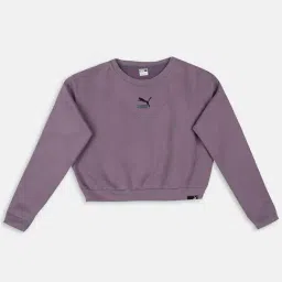 Puma Kids Classics GRL Crew FL G Purple Cotton Relaxed Fit Full Sleeves Sweatshirt-picture-21