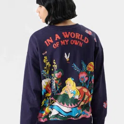 The Souled Store Navy Cotton Printed Sweatshirt image 2