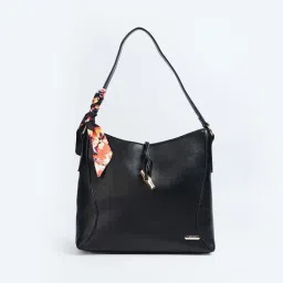 Ginger by Lifestyle Black Solid Shoulder Handbag-image-7