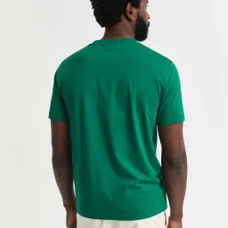 Gant Green Cotton Regular Fit Logo Printed T-Shirt image 2