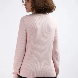 TOMMY HILFIGER Light Pink Cotton Self Design Sweatshirt image 2