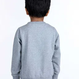 Wingsfield Boys Grey Embroidery Full Sleeves Sweatshirts & Hoodies image 2