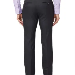 Raymond Black Slim Fit Checks Trousers image 2