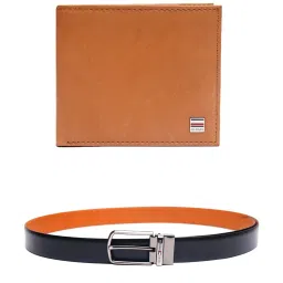 Tommy Hilfiger Spencer Tan & Black Leather Reversible Belt With Wallet for Men image 1