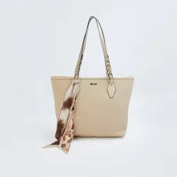 Code by Lifestyle Beige Textured Shoulder Handbag-image-31