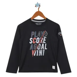 Monte Carlo Kids Black Printed Full Sleeves T-Shirt image 1