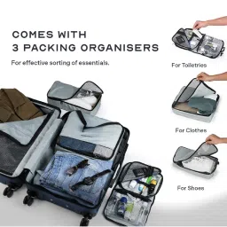 Assembly Blue Textured Cabin Trolley Bag - 20 inch image 2