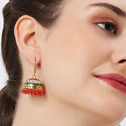 fabula Dome Shaped Jhumkas Earrings image 2