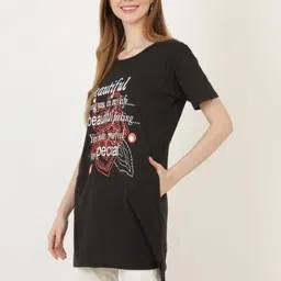 DDASPRATION Women Typography 2 Printed Pockets T-shirt image 4