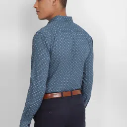 Allen Solly Blue Cotton Slim Fit Printed Shirt image 2