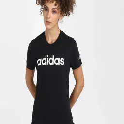 Adidas Black Graphic Print W LIN T-Shirt image 1