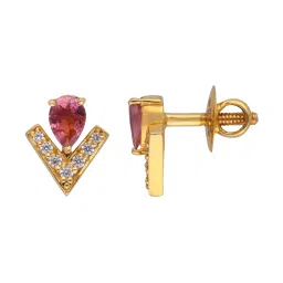 C. Krishniah Chetty Group Gold Gleaming Tourmaline Triumph Earrings image 2