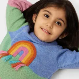 The Souled Store Girls Multicolor Embroidery Full Sleeves Sweater image 5