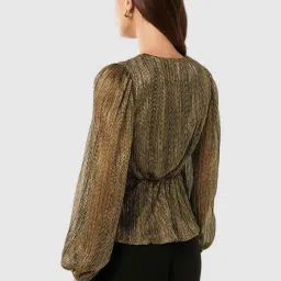 Forever New Gold Regular Fit Metallic Top image 2