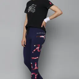 Allen Solly Navy Graphic Print Leggings image 4