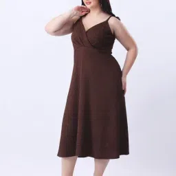 Qurvii Brown Slim Fit Dress image 3