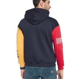 Octave Navy Blue Regular Fit Colour Blocked Sweatshirt image 2