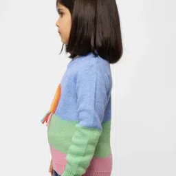 The Souled Store Girls Multicolor Embroidery Full Sleeves Sweater image 3
