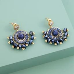 Kushal's Fashion Jewellery Sapphire Gold Polished Trendy Earrings for Women-picture-26