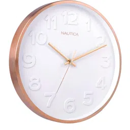 NAUTICA White & Rosegold Metal Premium Modern Wall Clock With Quartz Silent Sweep Technology image 2