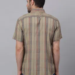 Jainish Brown Cotton Regular Fit Striped Shirts image 2